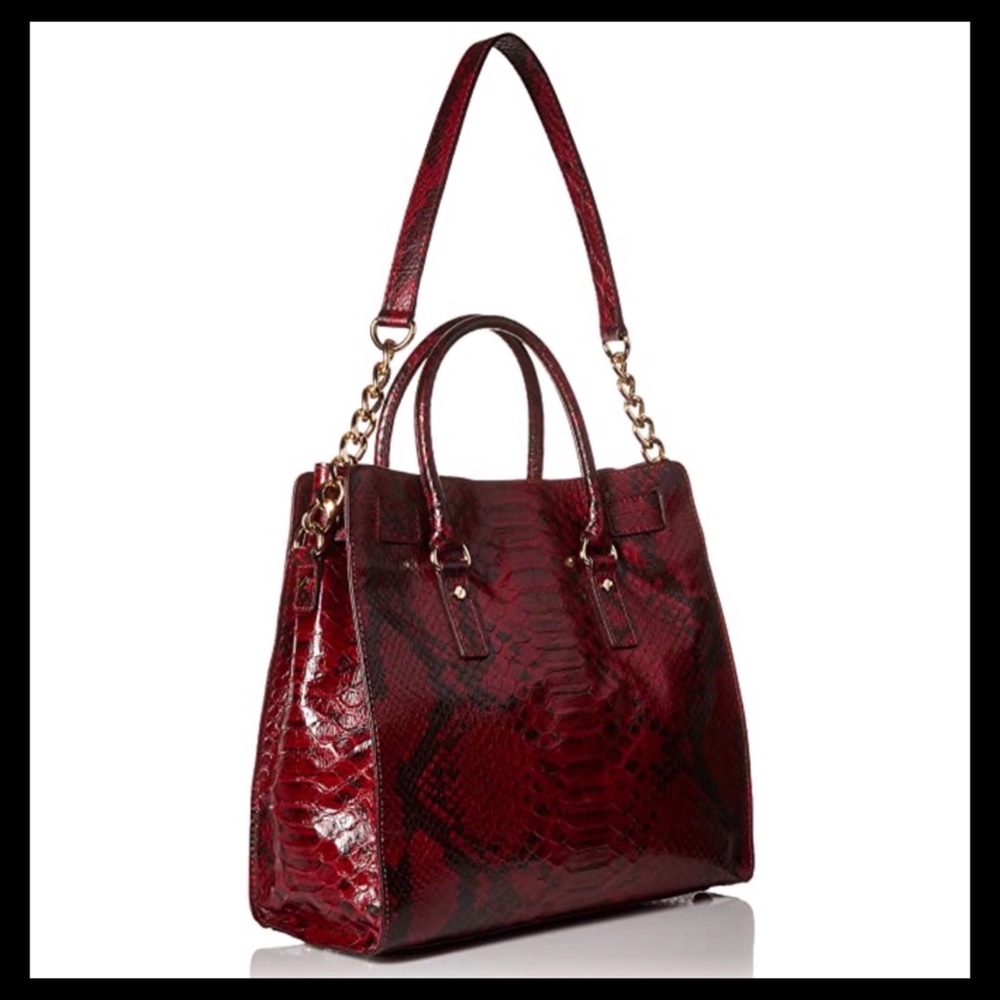 NWT Michael Kors Large Hamilton Snake Print Tote - Picture 7 of 14